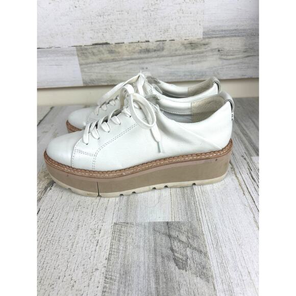 Dolce Vita Women’s 7.5 White Leather Toyah Platform Lace-Up Sneakers shoe - Picture 6 of 8